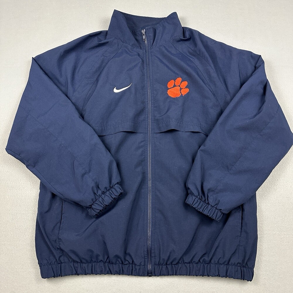 Vintage Clemson Tigers Jacket Men Large Blue Nike Full Zip Windbreaker 90s L